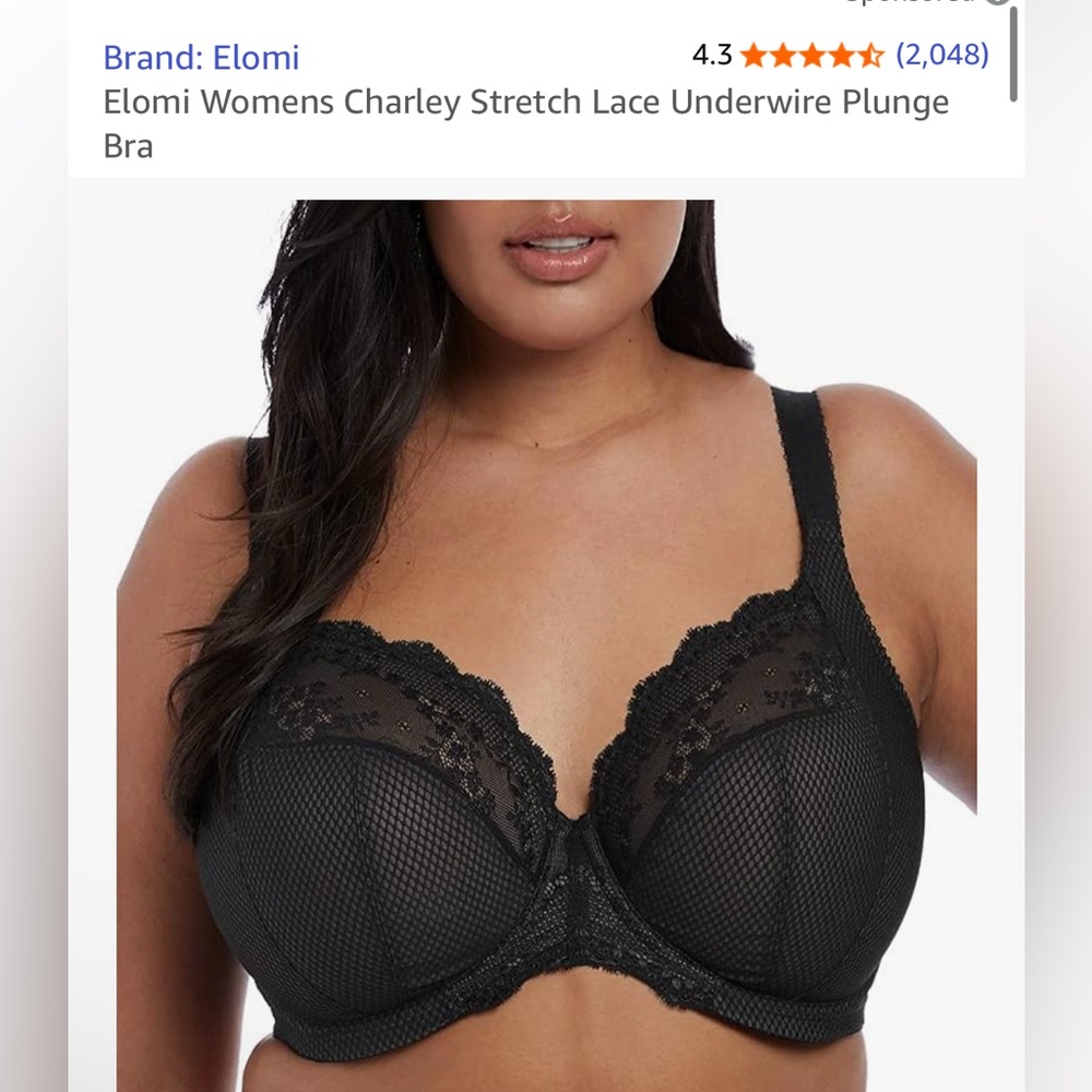Elomi Charley plunge bra. Size 36G. New without tags. Never worn